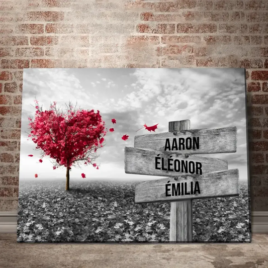 Tableau prénom « arbre cœur rouge » Love-Gallery