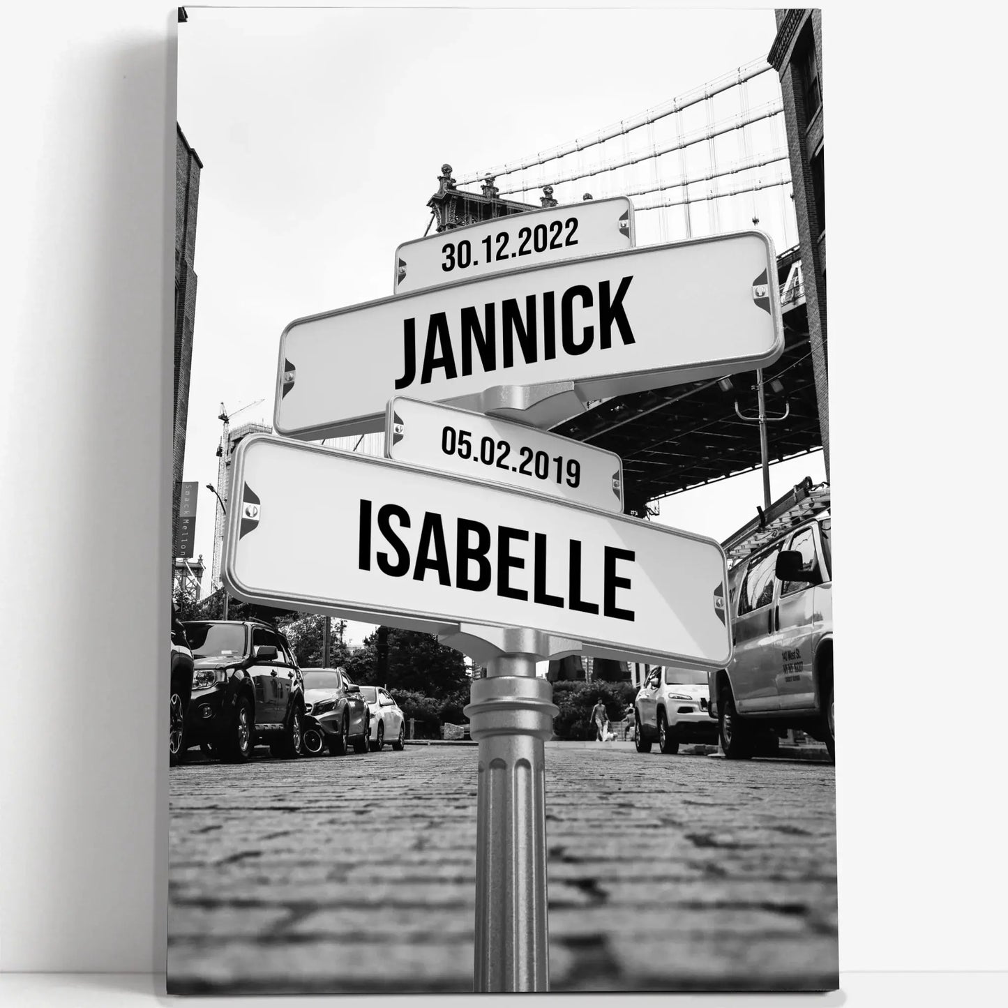 Tableau prénom « bridge noir et blanc » Love-Gallery