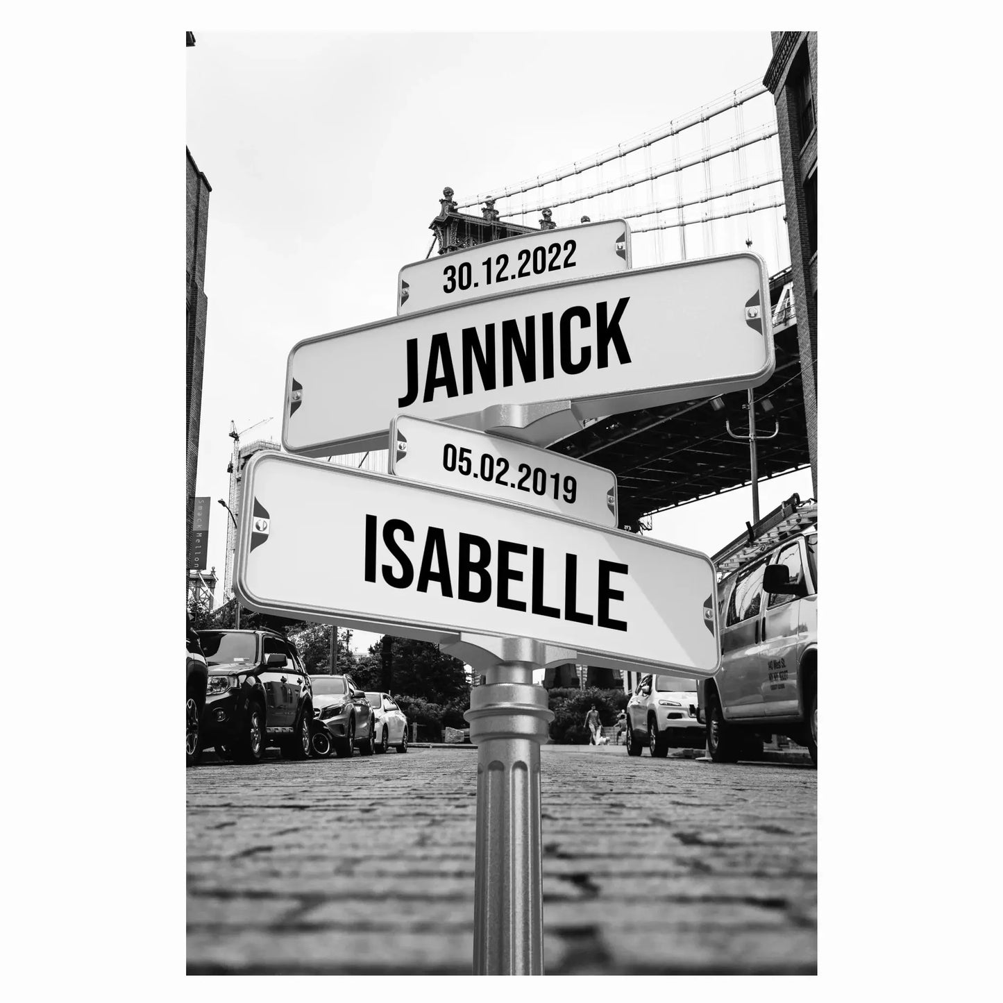 Tableau prénom « bridge noir et blanc » Love-Gallery