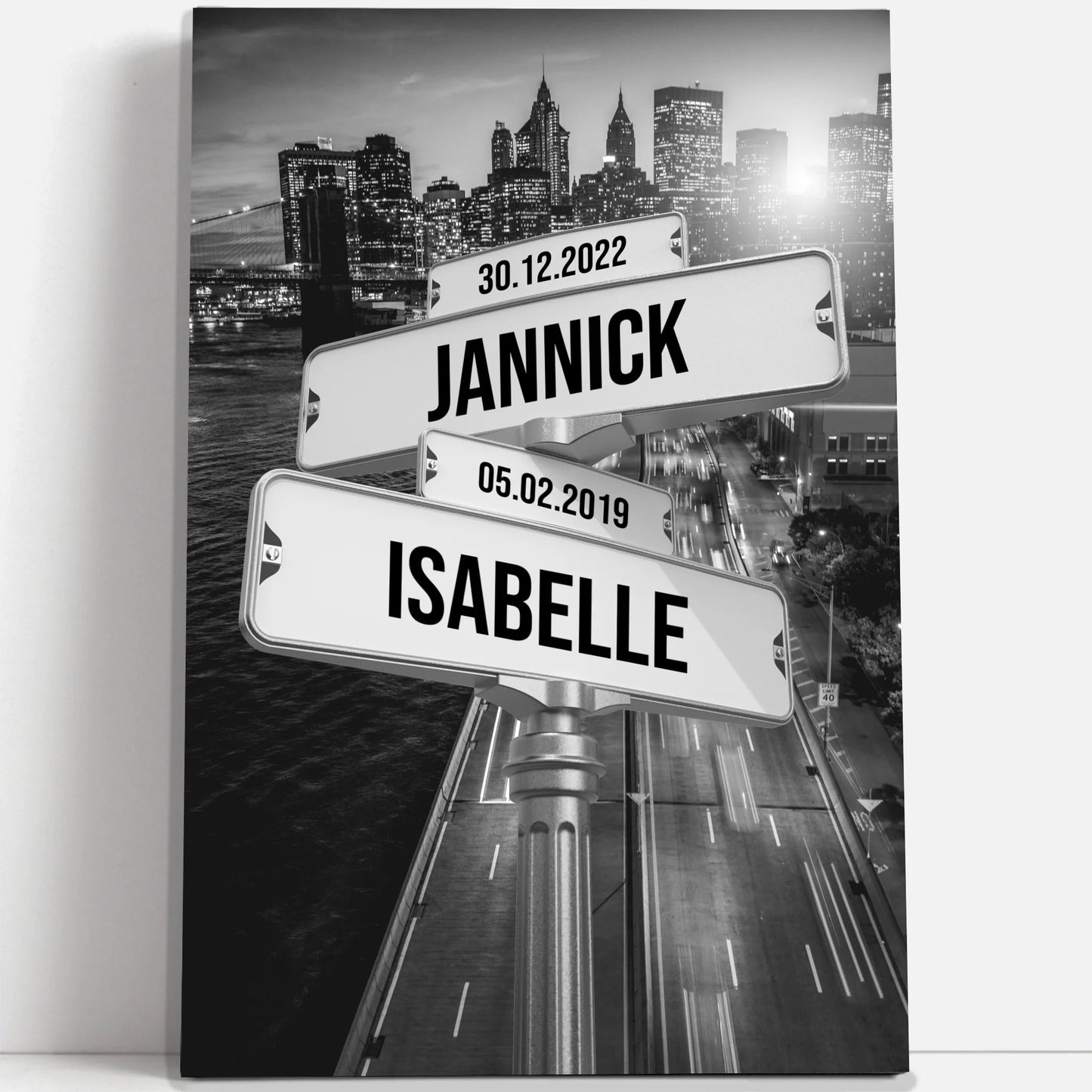 Tableau prénom « New York noir et blanc » Love-Gallery