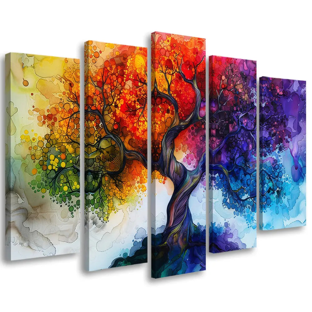 Tableau arbre de vie multicolore abstrait Love-Gallery