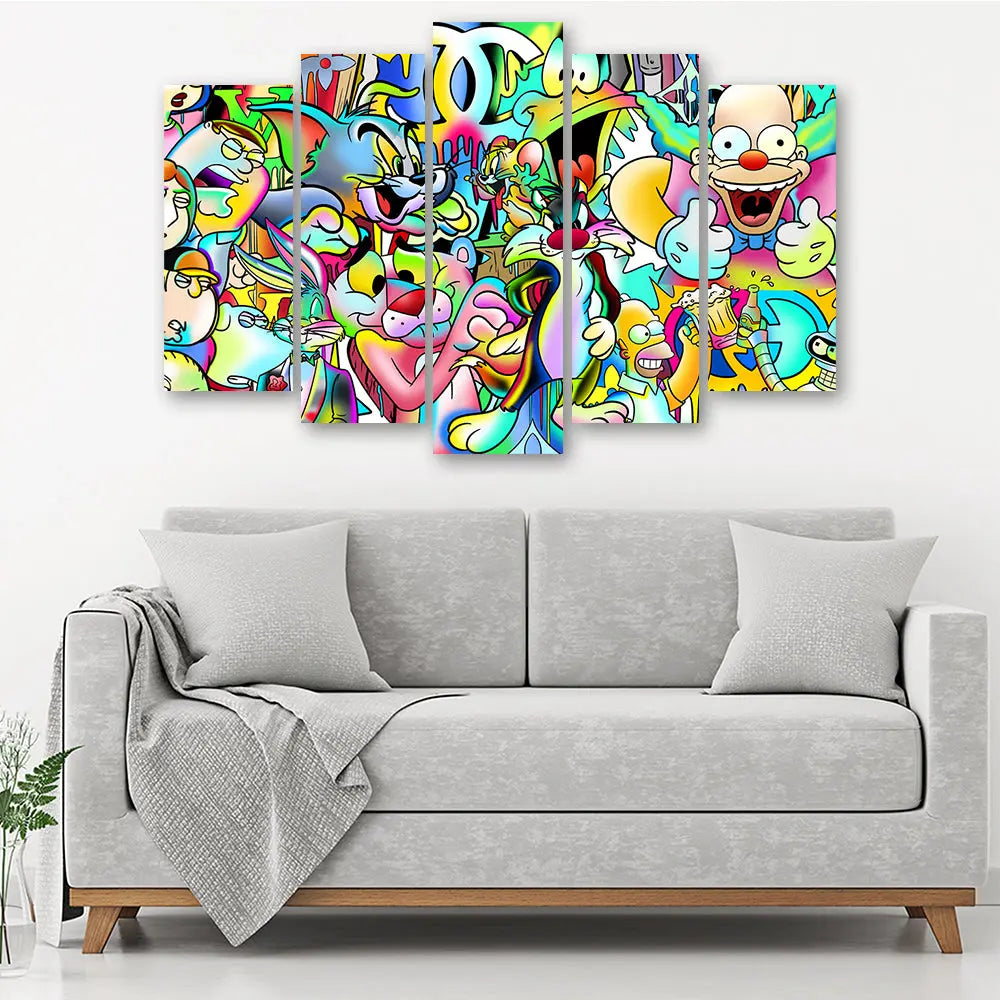 Tableau pop art personnages dessins animés Love-Gallery