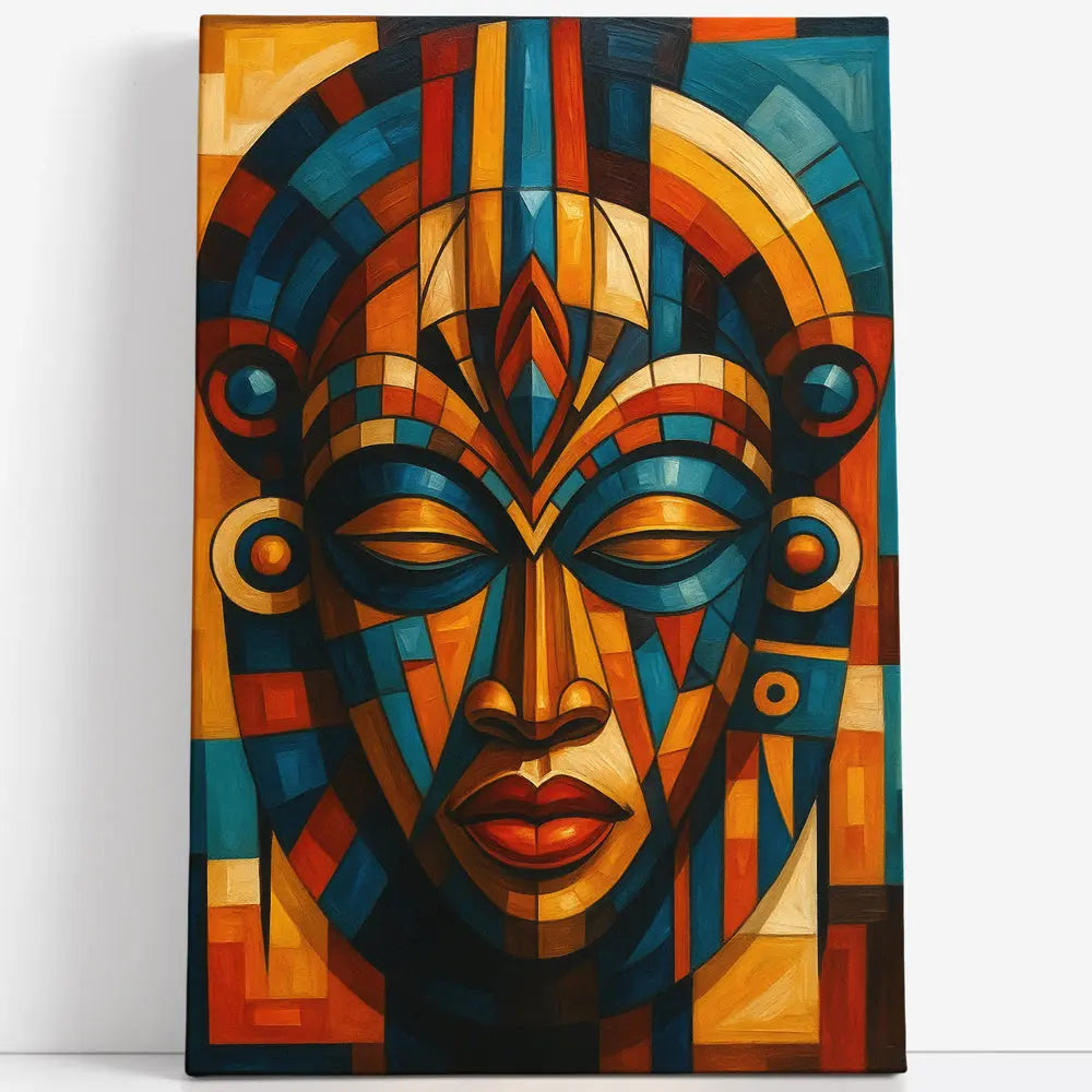Tableau masque africain cubiste