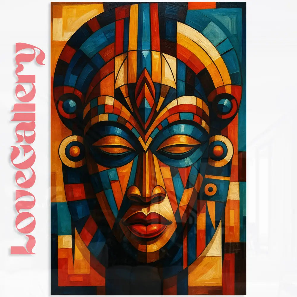 Tableau masque africain cubiste