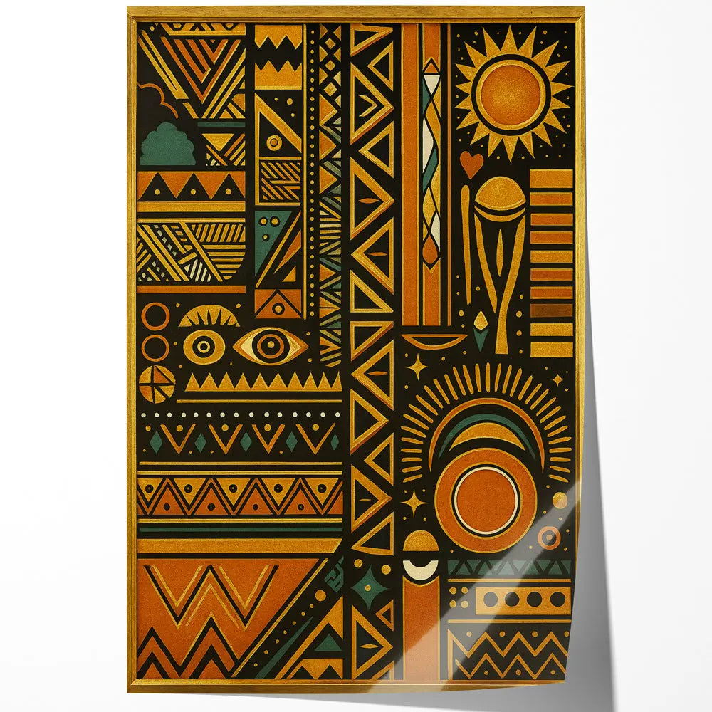 Tableau symbole géométrique africain