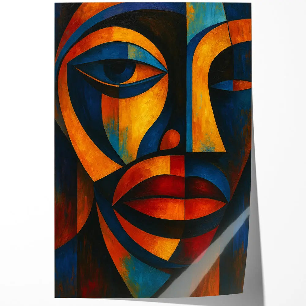 Tableau visage cubiste africain
