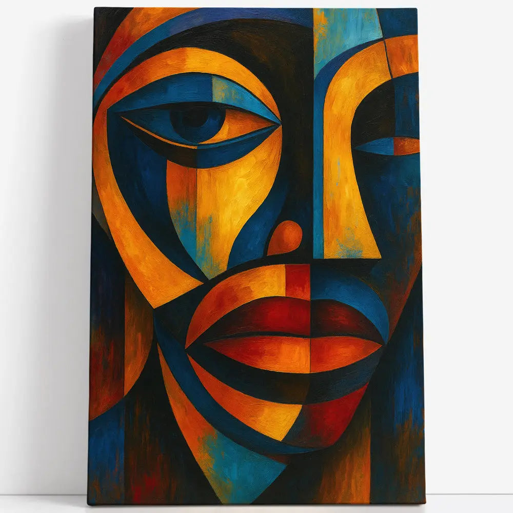 Tableau visage cubiste africain