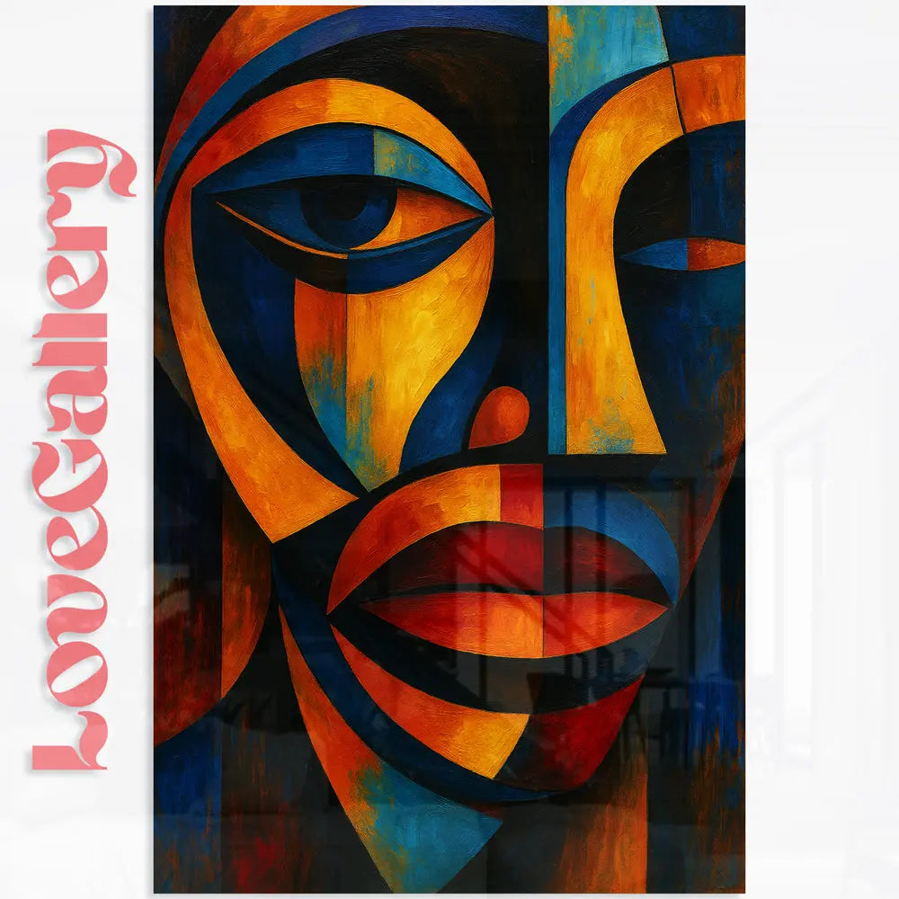 Tableau visage cubiste africain