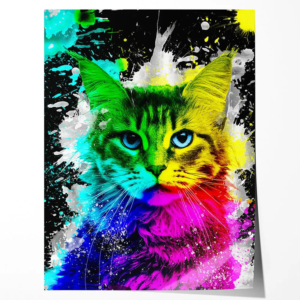 Tableau chat multicolore Love-Gallery