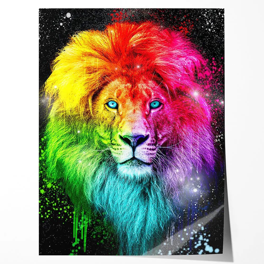 Tableau lion multicolore Love-Gallery