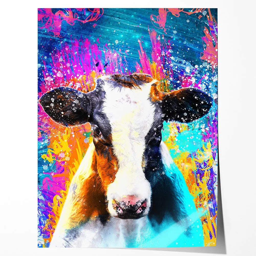 Tableau vache coloré Love-Gallery