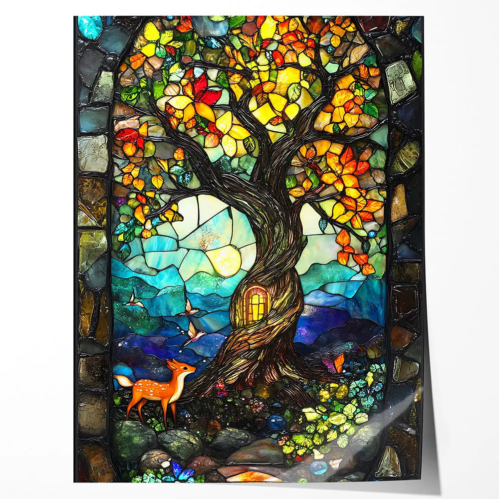 Tableau arbre de vie vitrail Love-Gallery