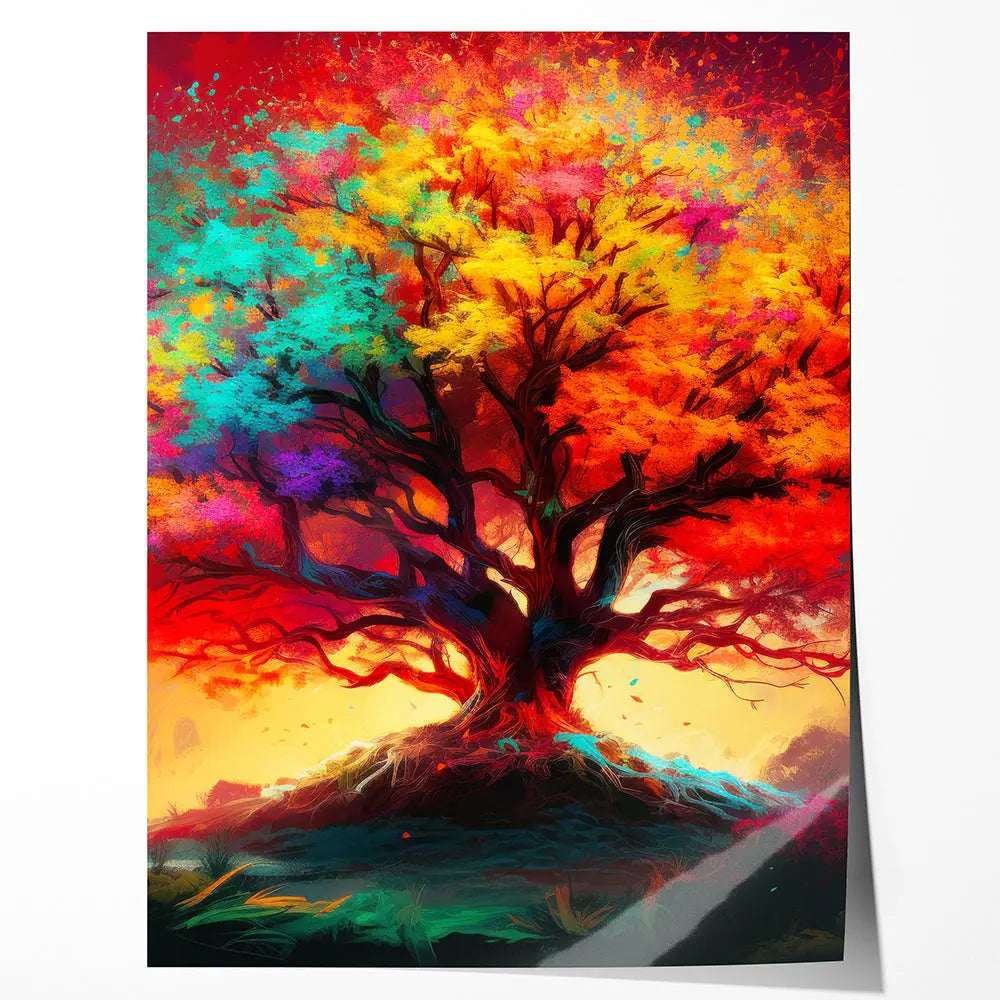 Tableau arbre de vie multicolore Love-Gallery