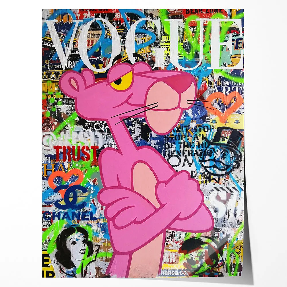 Tableau pop art Panthère rose Love-Gallery