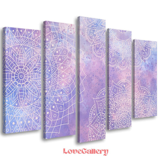 Tableau mandala aquarelle violet