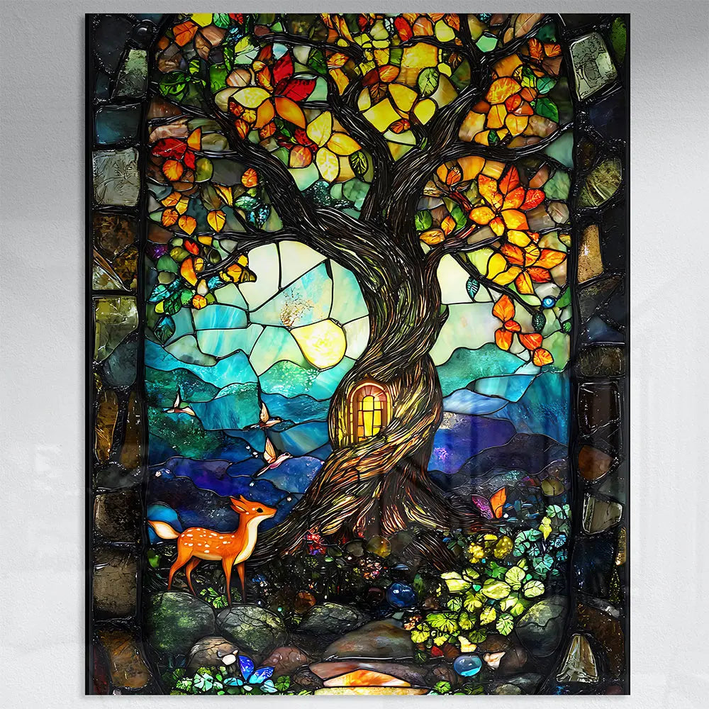 Tableau arbre de vie vitrail