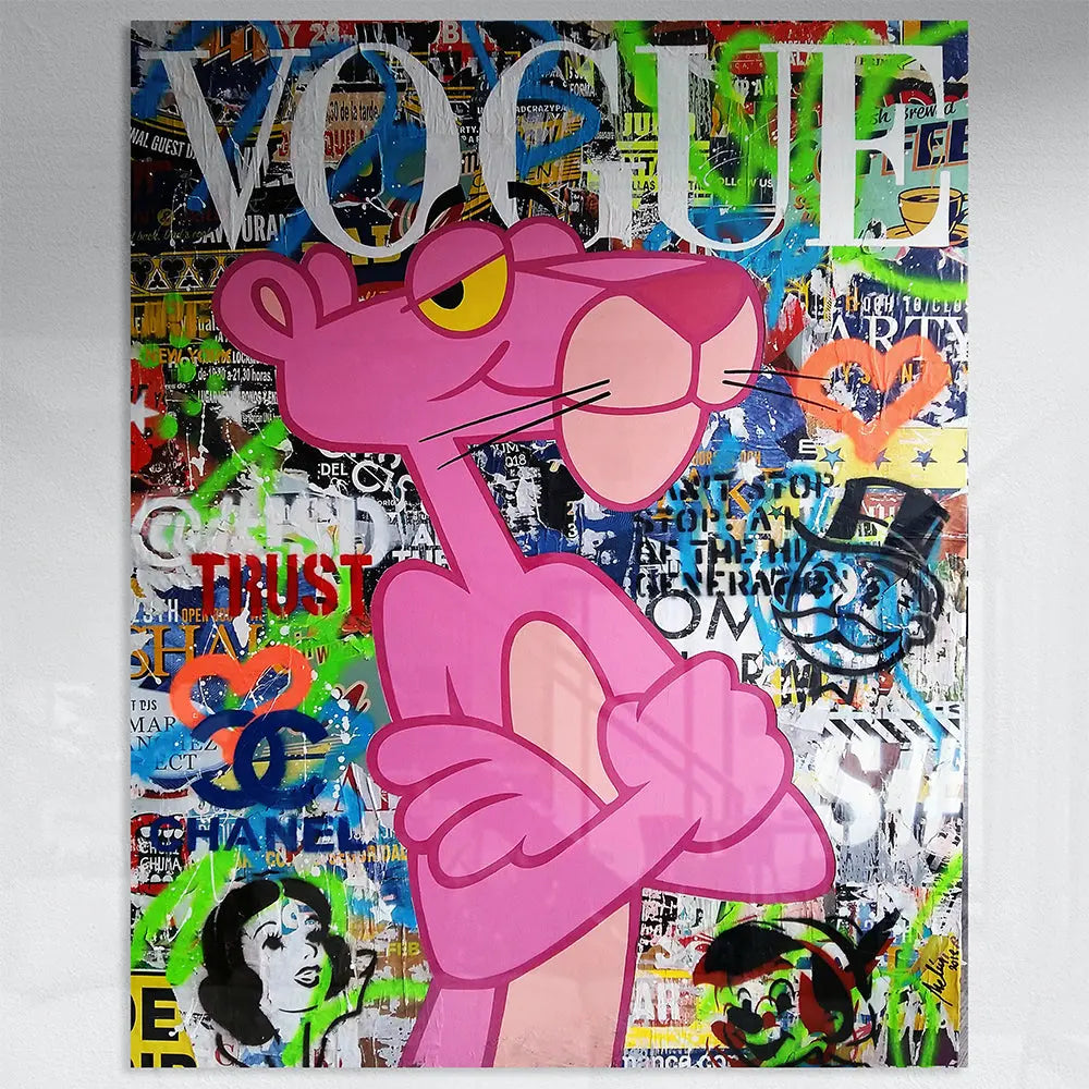 Tableau pop art Panthère rose Love-Gallery
