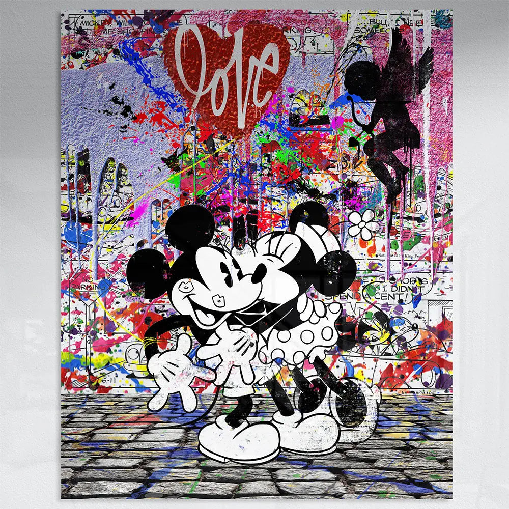 Tableau pop art mickey minnie love Love-Gallery