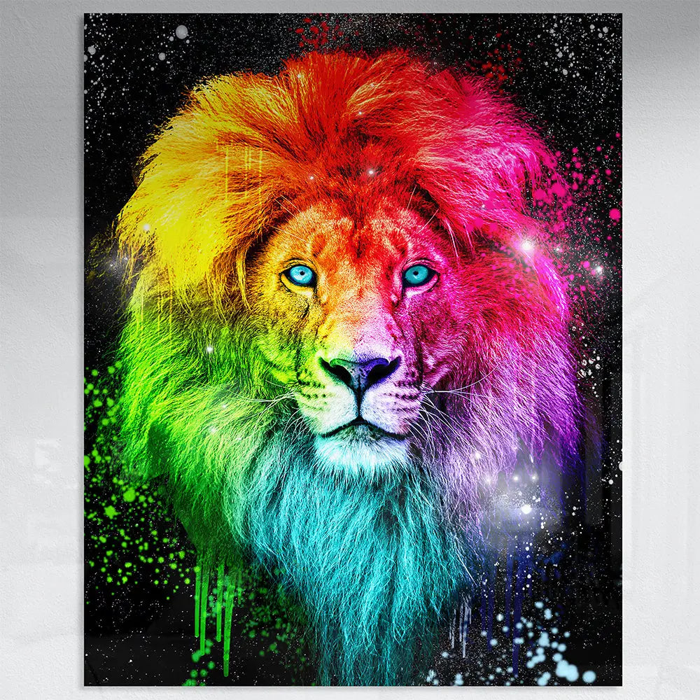 Tableau lion multicolore Love-Gallery