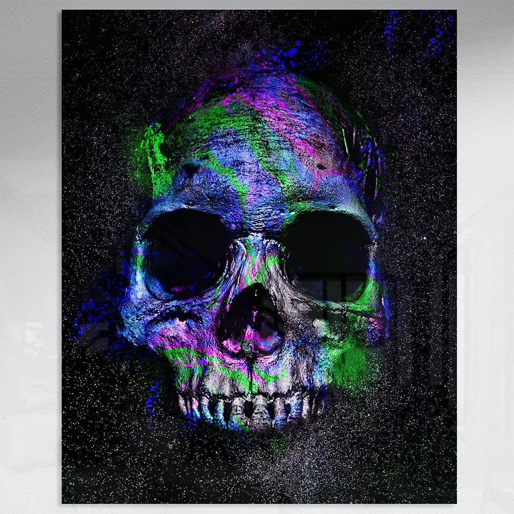 Tableau tete de mort coloré Love-Gallery