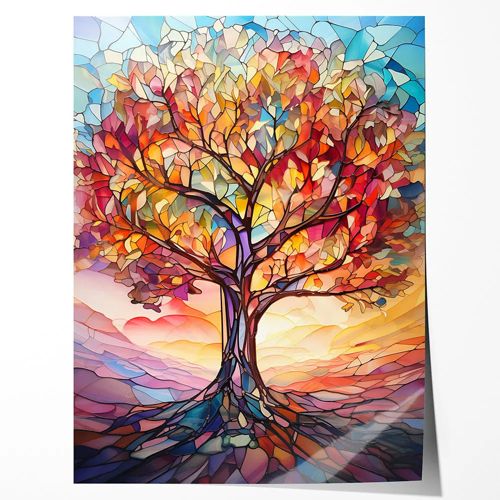 Tableau arbre de vie vitraux Love-Gallery