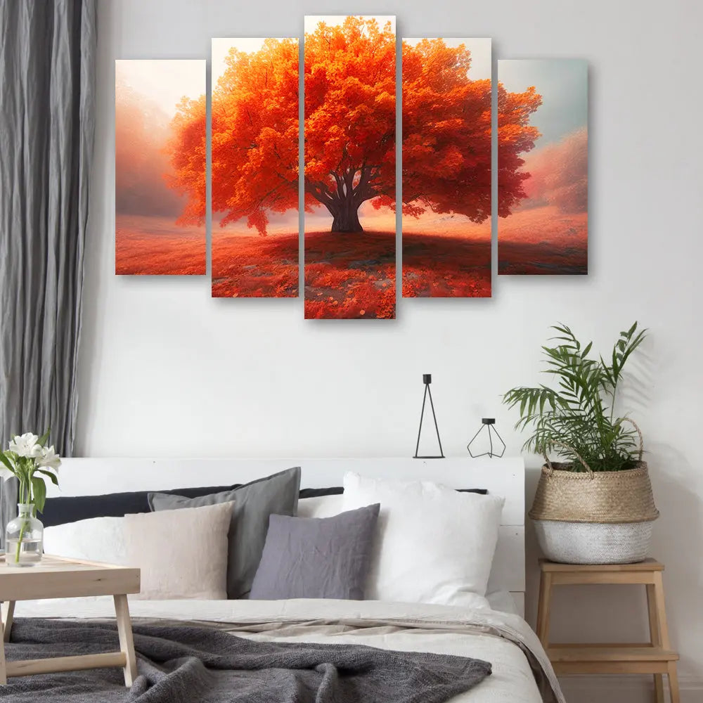 Tableau grand arbre orange Love-Gallery