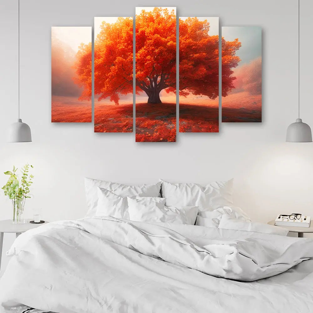 Tableau grand arbre orange Love-Gallery