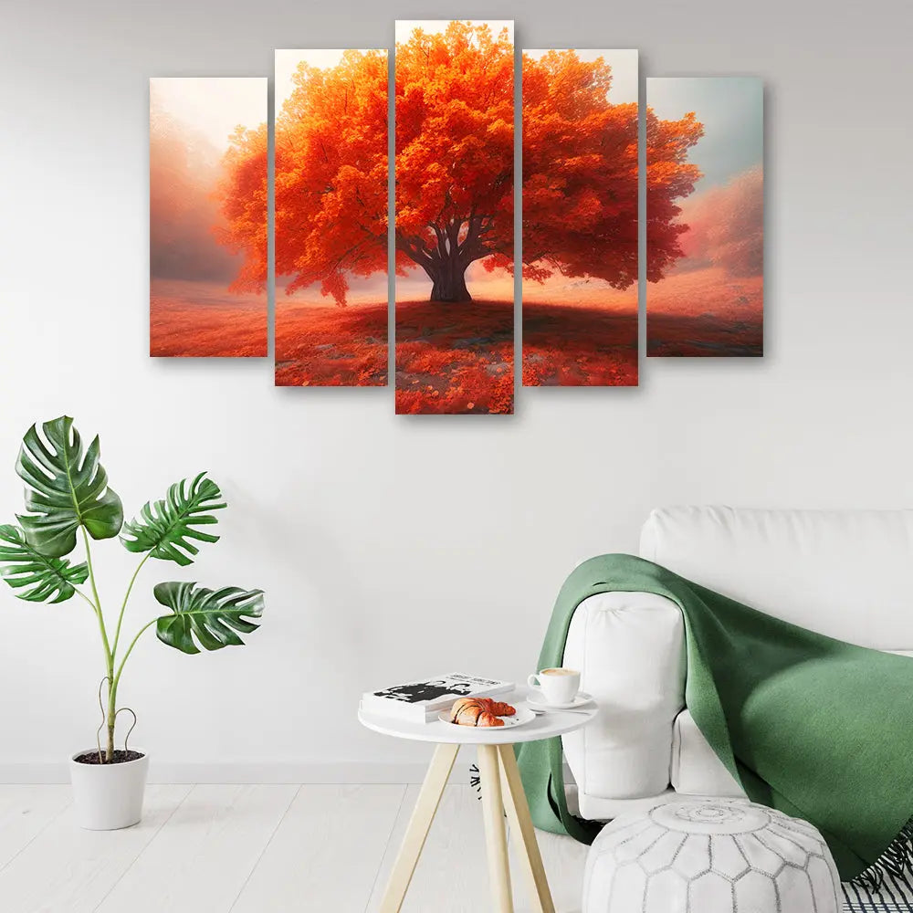 Tableau grand arbre orange Love-Gallery