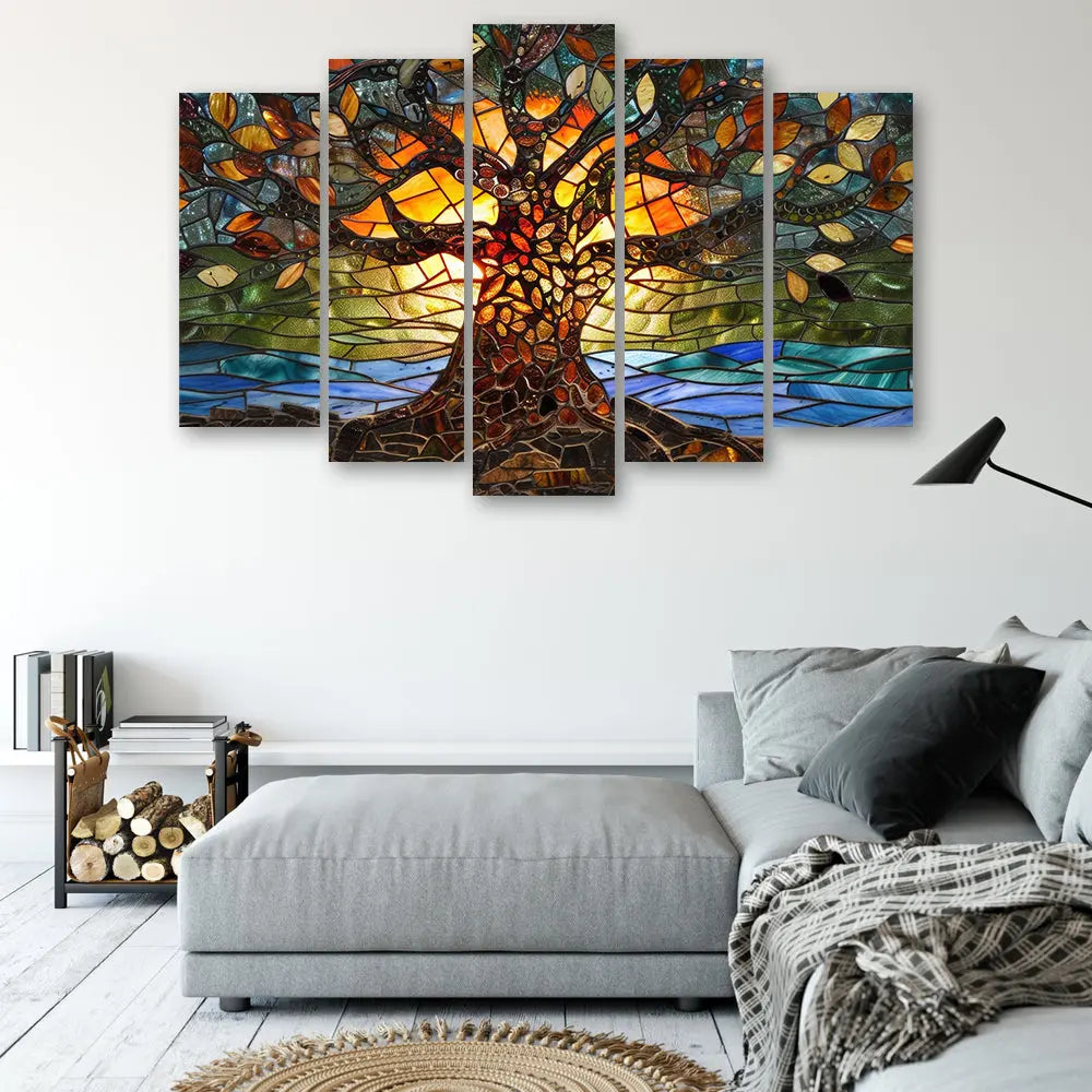 Tableau arbre de vie mosaïque coloré Love-Gallery