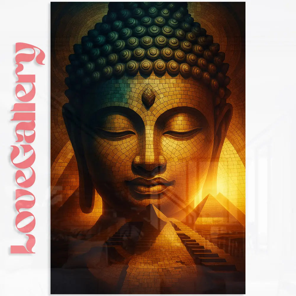 Tableau Bouddha mosaïque doré Love-Gallery