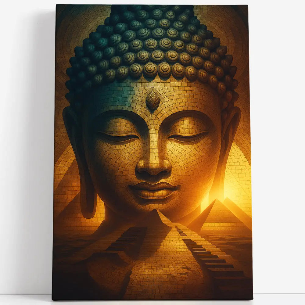Tableau Bouddha mosaïque doré Love-Gallery