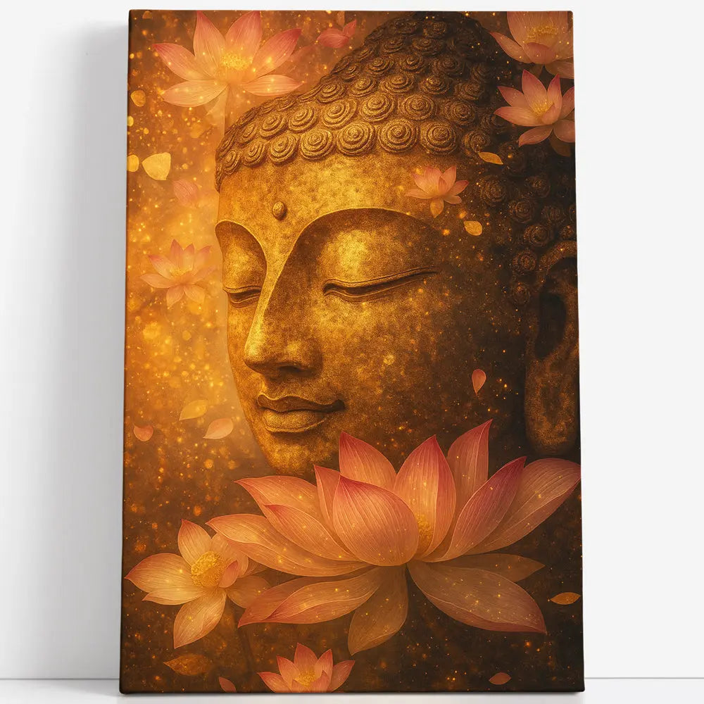 Tableau Bouddha doré lotus Love-Gallery