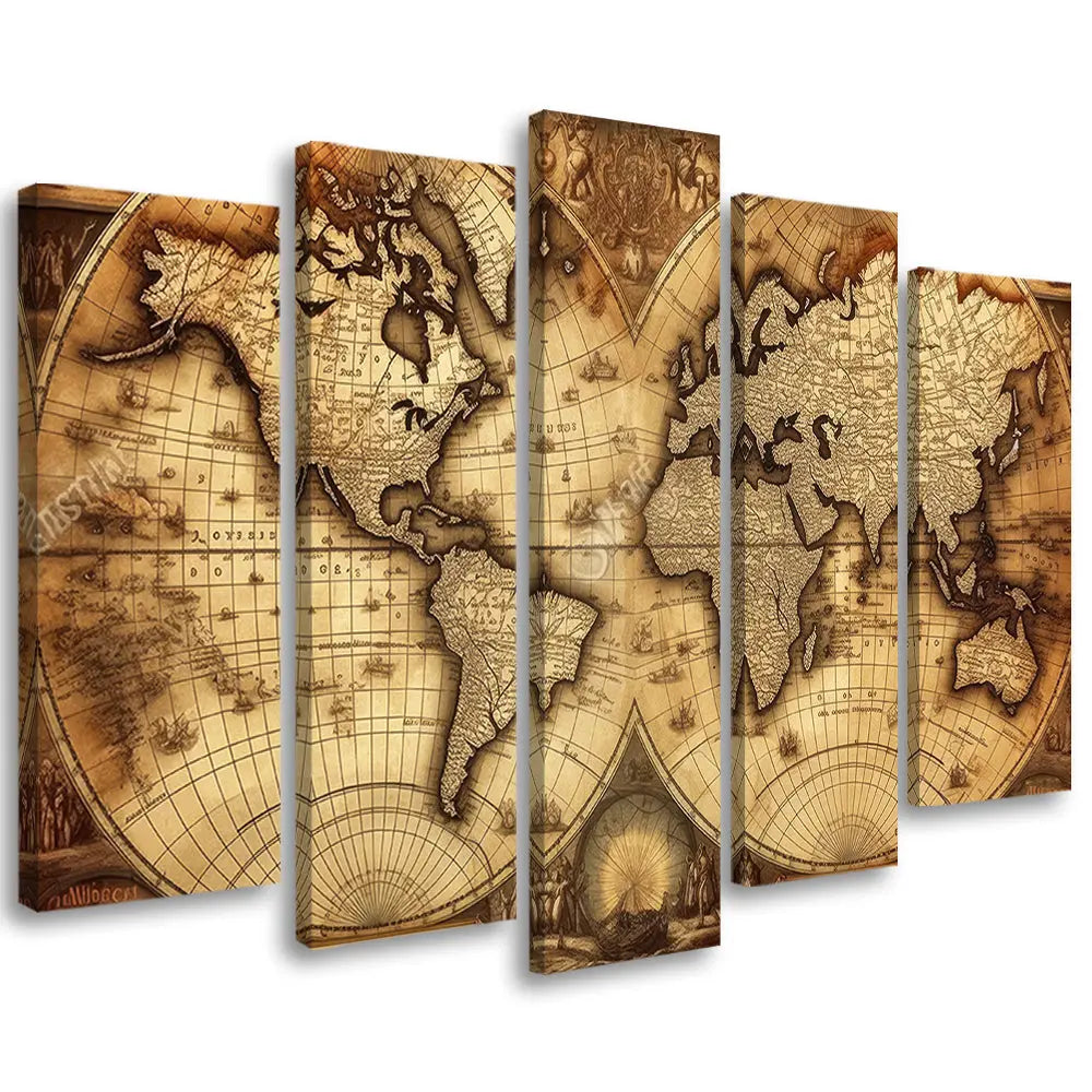 Tableau carte du monde ancienne Love-Gallery