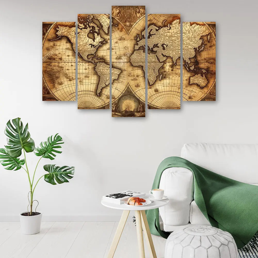 Tableau carte du monde ancienne Love-Gallery