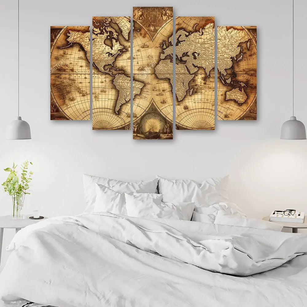Tableau carte du monde ancienne Love-Gallery