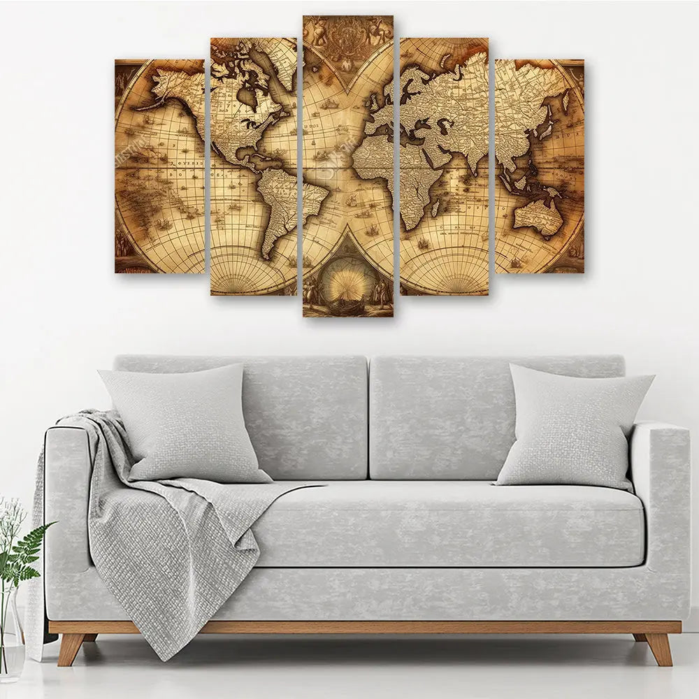 Tableau carte du monde ancienne Love-Gallery