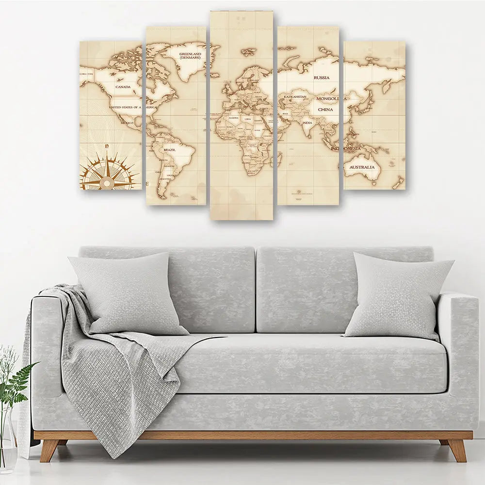 Tableau mappemonde vintage Love-Gallery