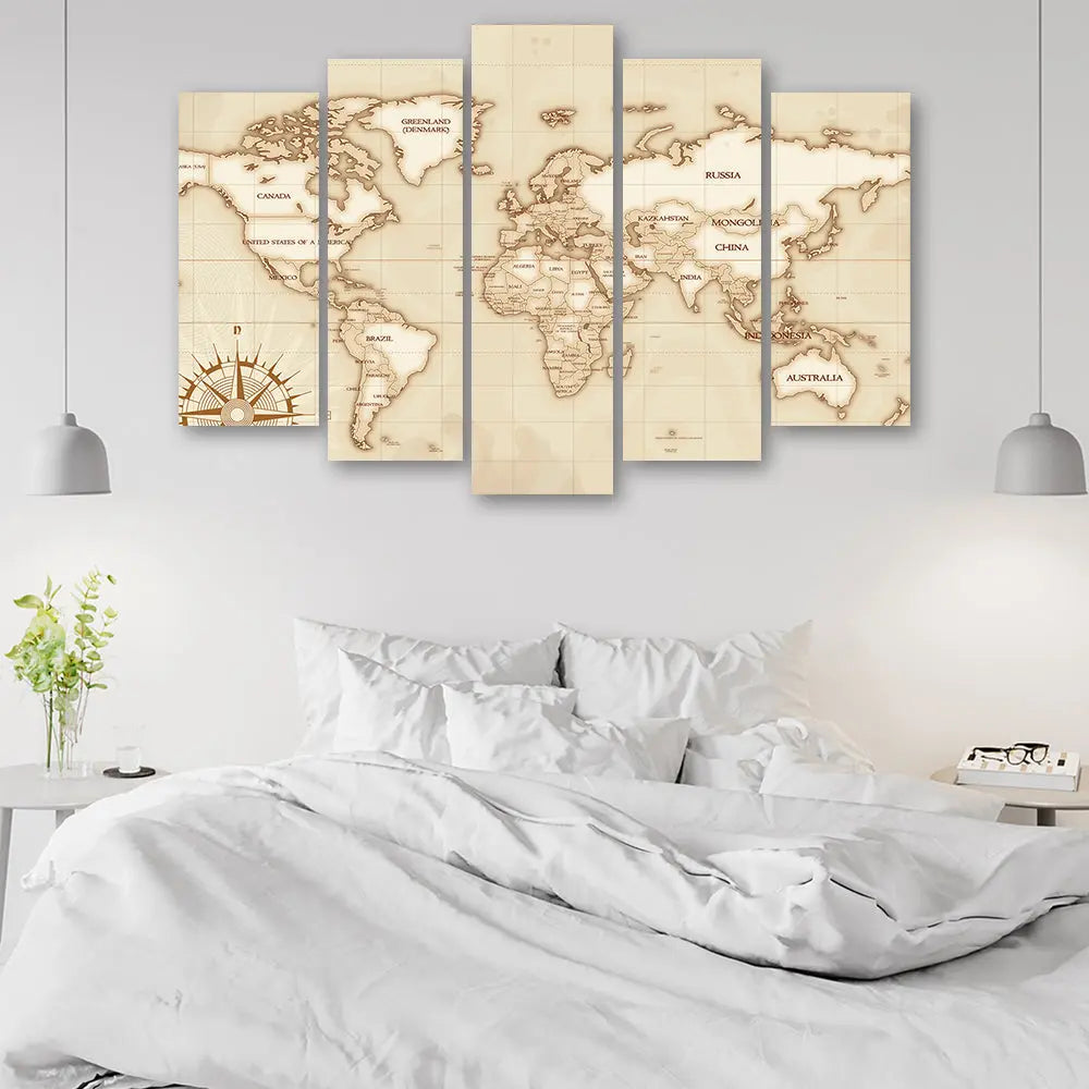 Tableau mappemonde vintage Love-Gallery