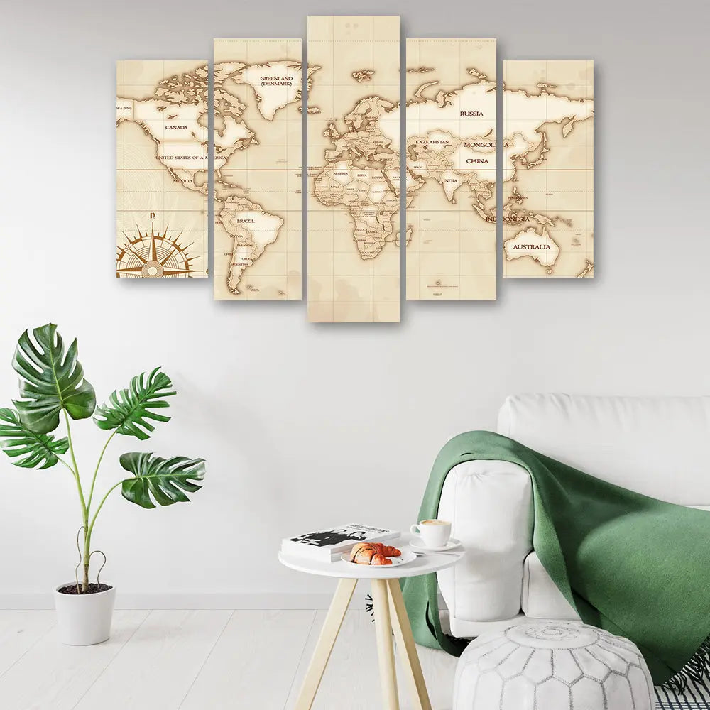 Tableau mappemonde vintage Love-Gallery