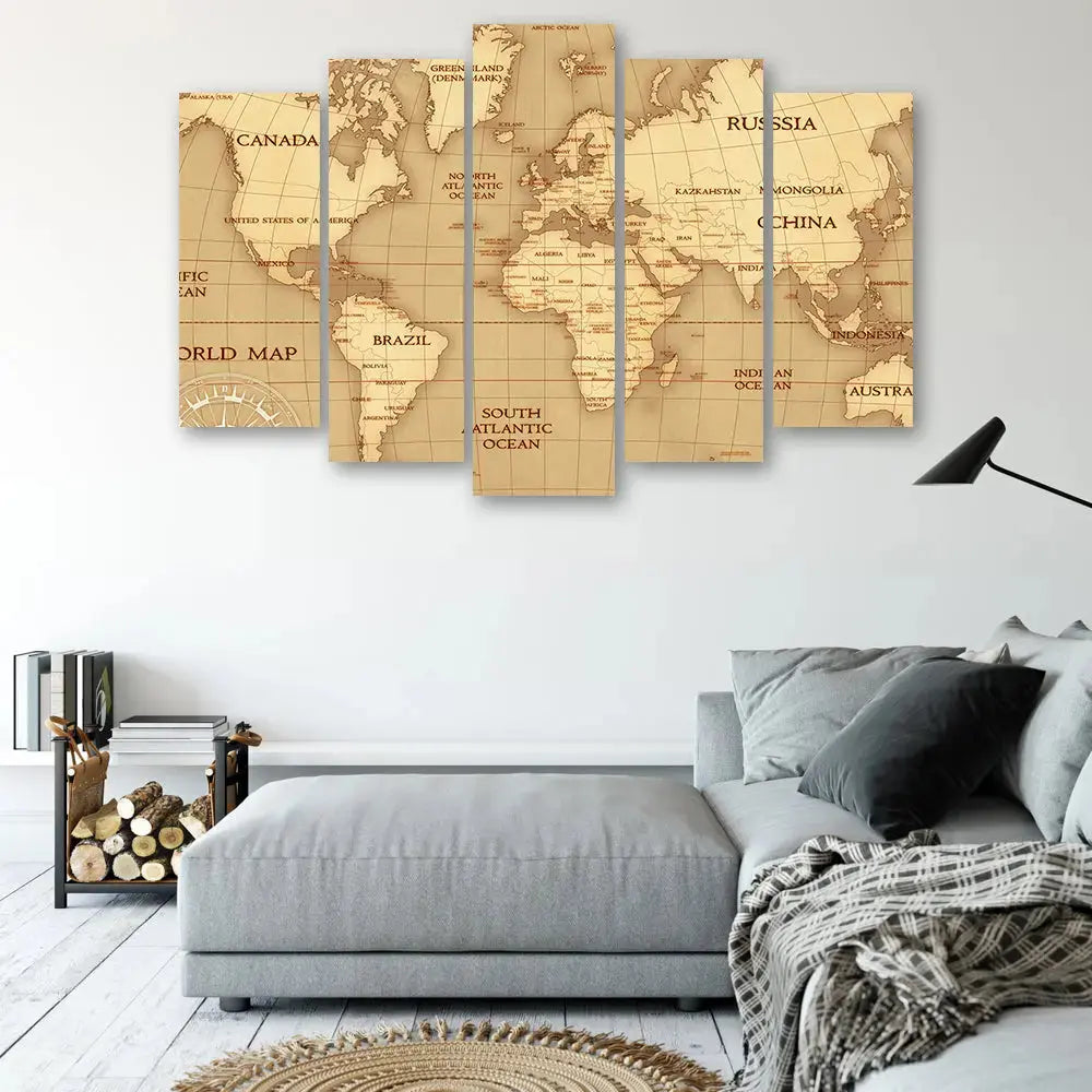 Tableau carte du monde voyage Love-Gallery