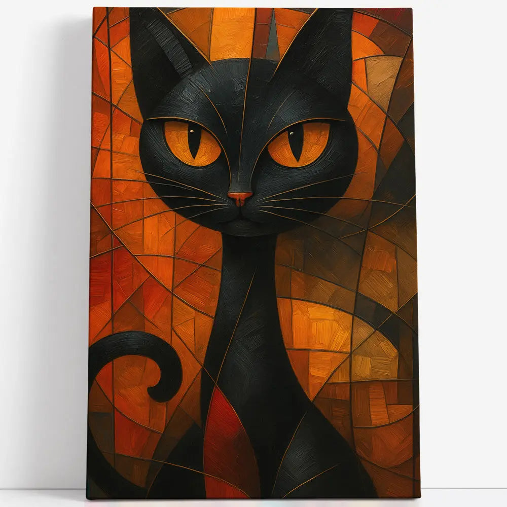 Tableau chat noir cubiste Love-Gallery