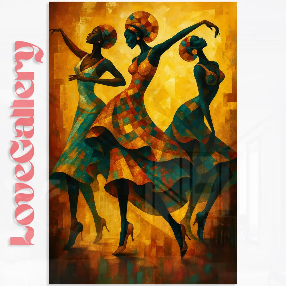 Tableau danseuses africaines abstrait cubisme Love-Gallery