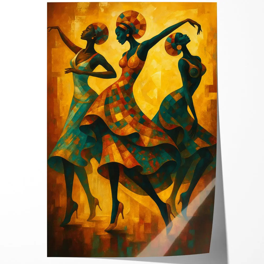 Tableau danseuses africaines abstrait cubisme Love-Gallery