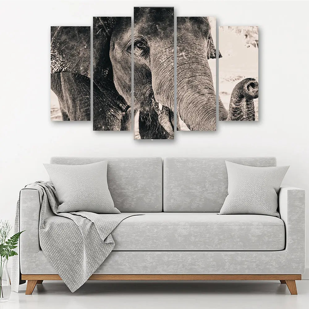 Tableau éléphant noir et blanc Love-Gallery