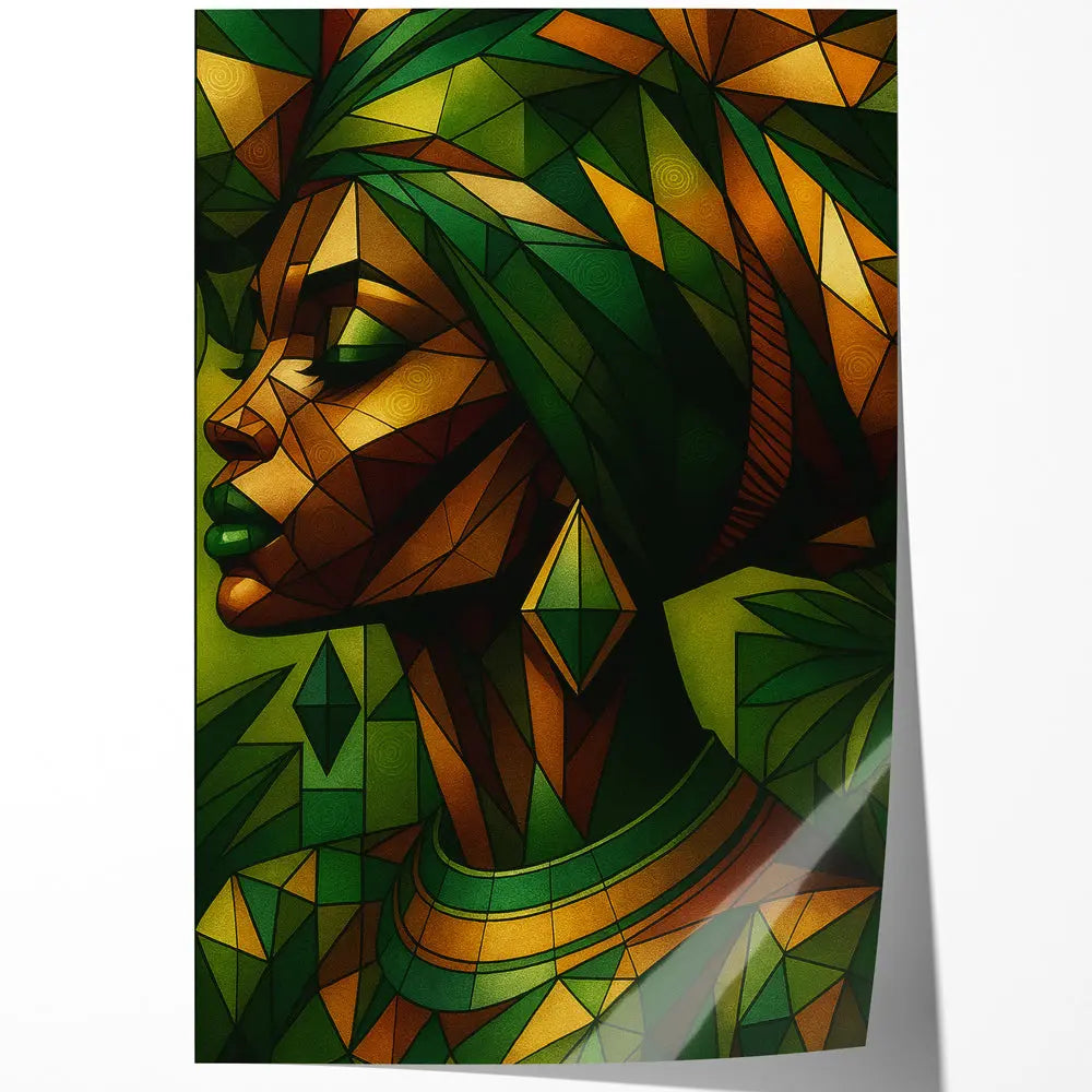 Tableau portrait cubiste Africaine Love-Gallery