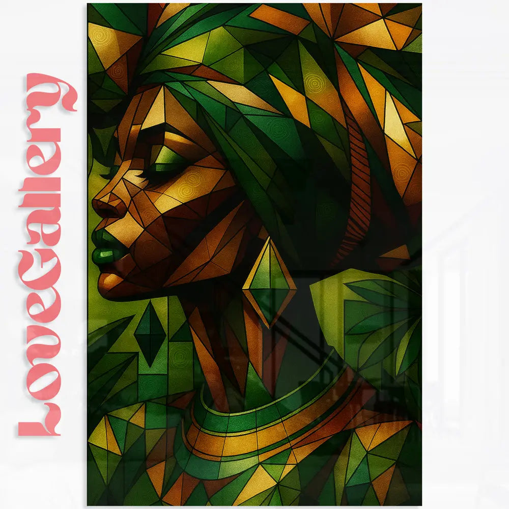 Tableau portrait cubiste Africaine Love-Gallery