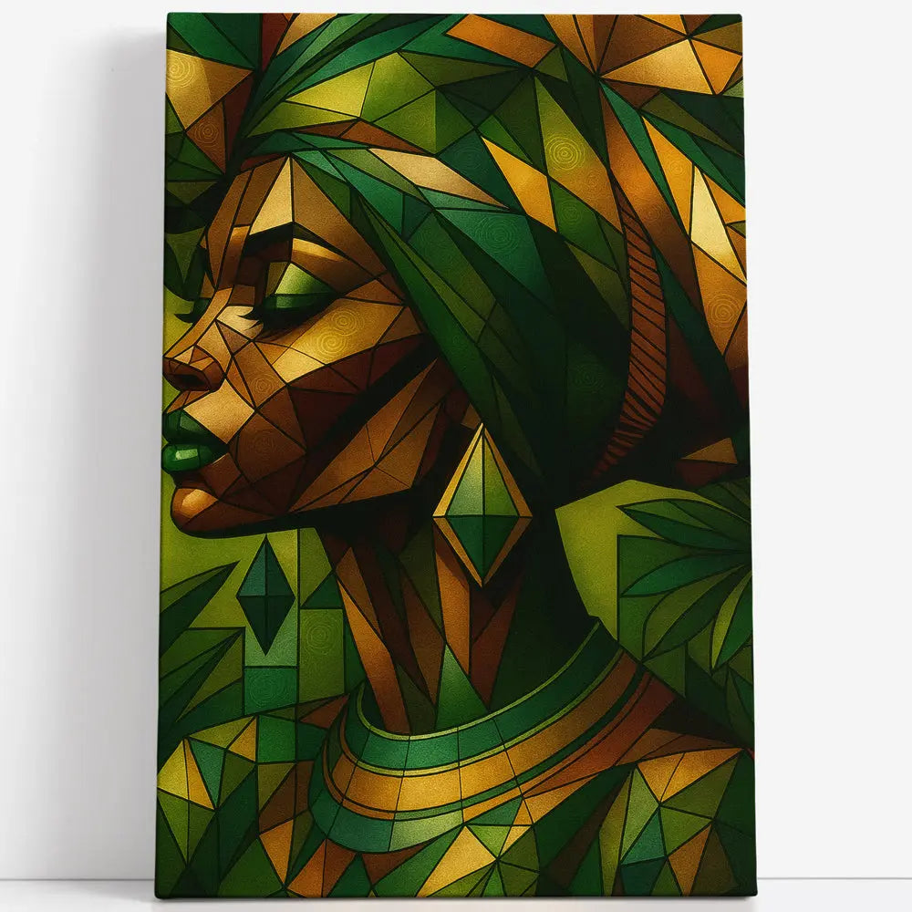 Tableau portrait cubiste Africaine Love-Gallery