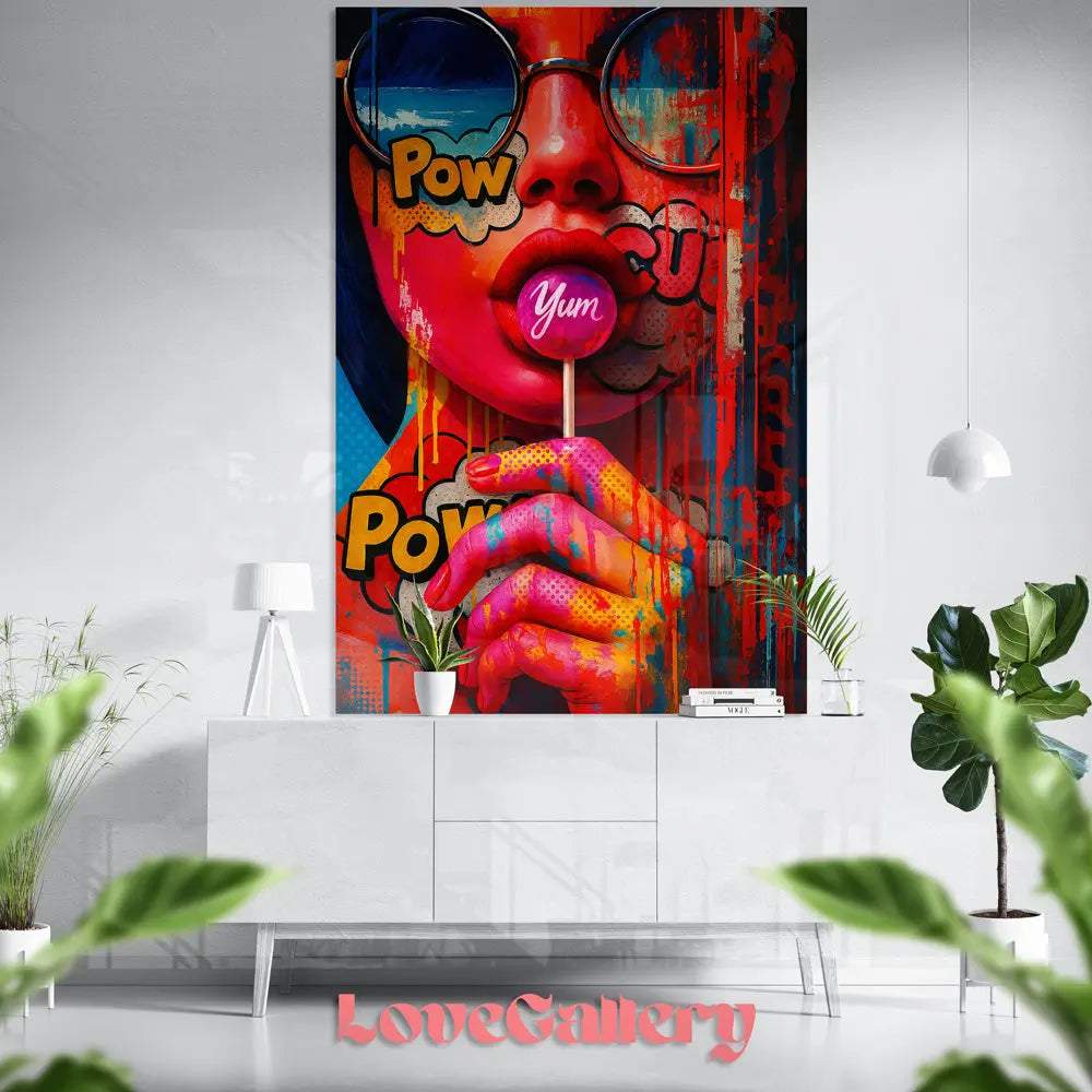 Tableau femme lollipop pop art Love-Gallery