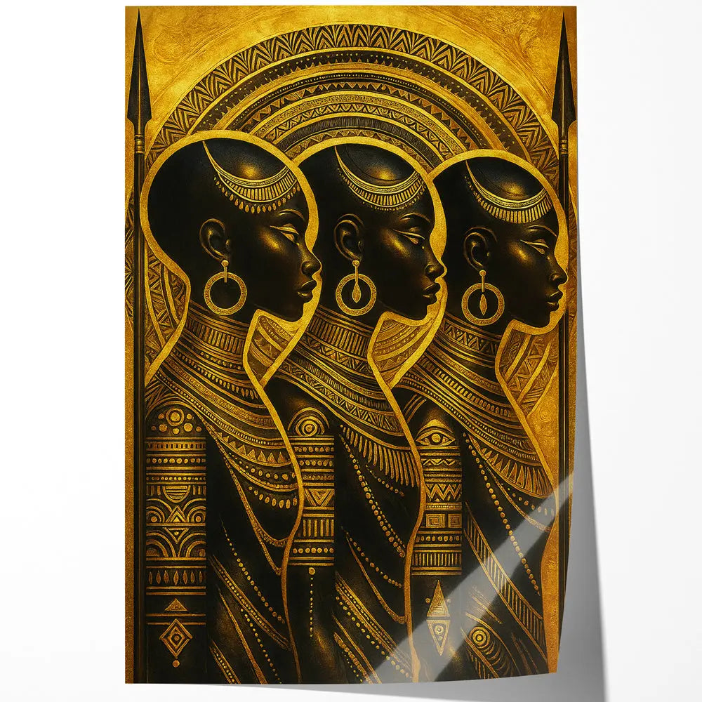 Tableau femmes noires profil tribal Love-Gallery