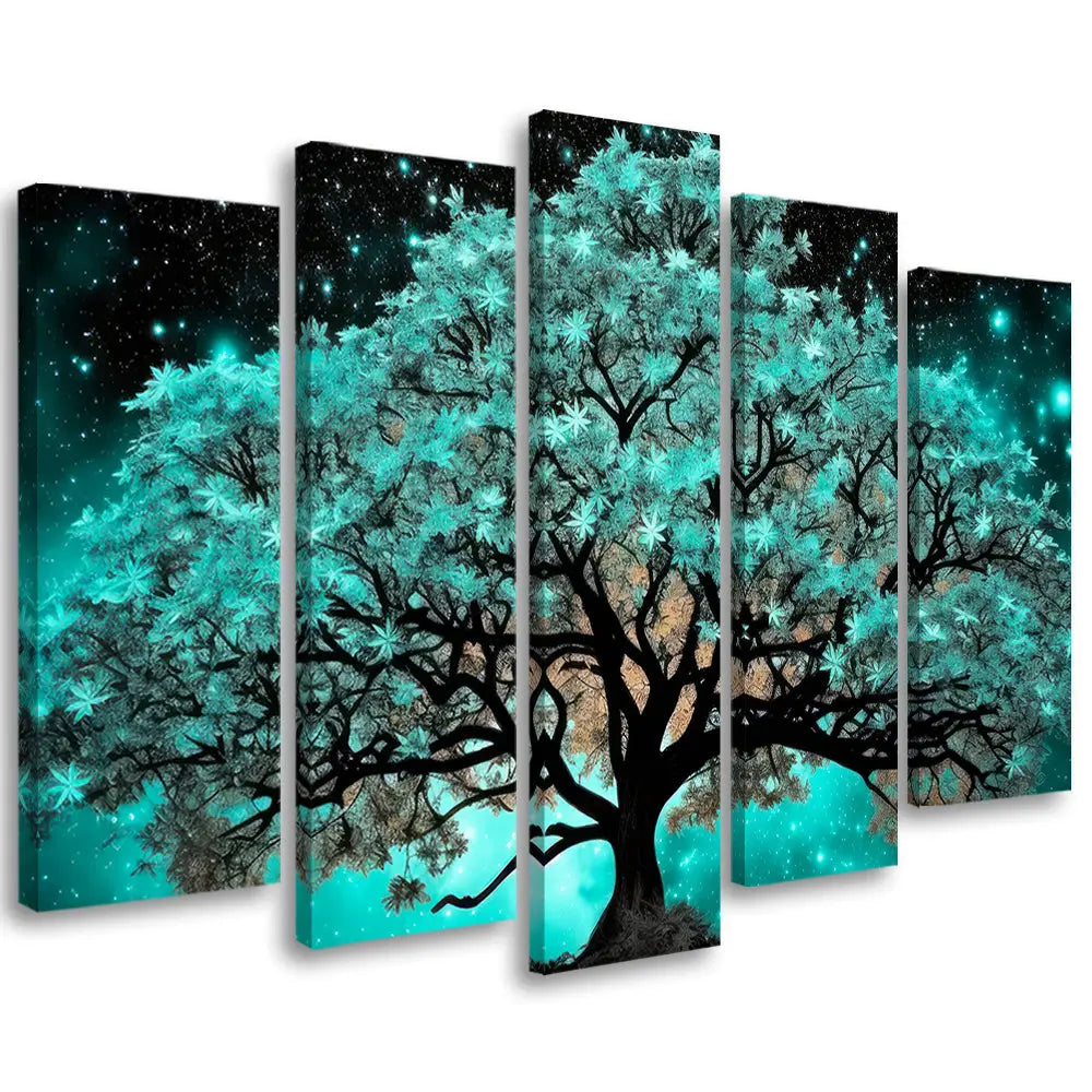 Tableau arbre bleu turquoise Love-Gallery